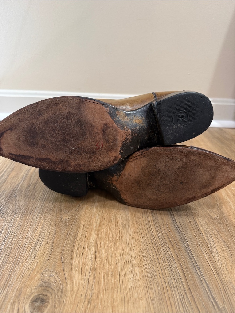 Dan Post Two-Tone Tan and Dark Brown Western Boots - Picture 6 of 8
